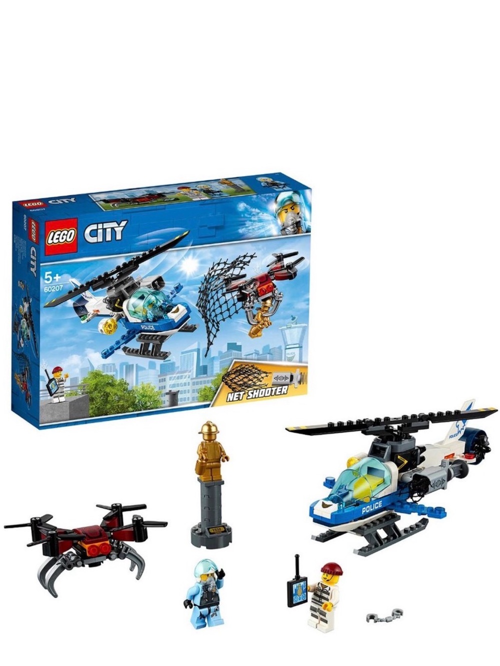LEGO City 60207 Sky Police Drone Chase 192 Pieces Net Shooter Sealed Box Retired